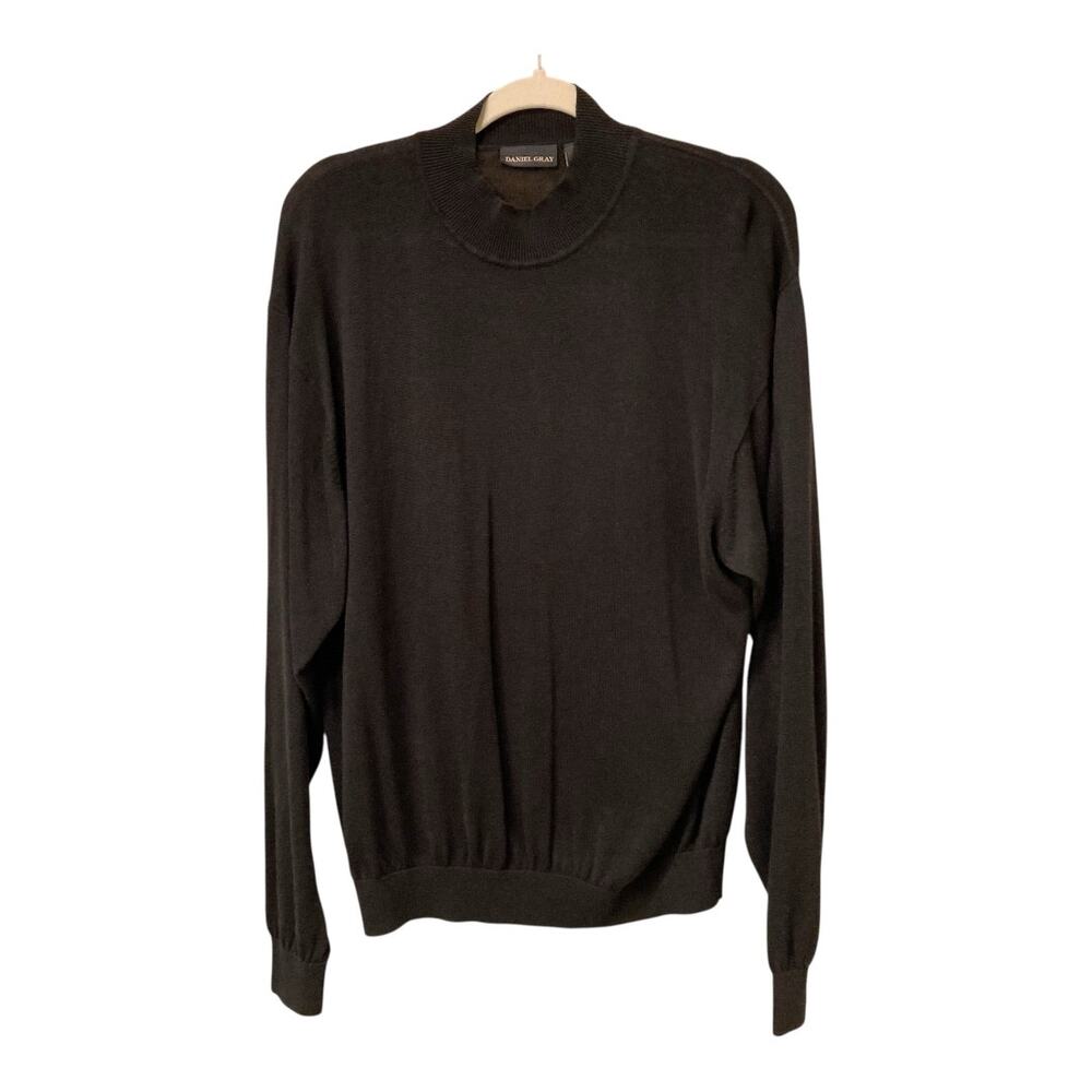 Daniel Gray Mock Turtleneck Silk-Cotton Blend Sweater Men's Size L EUC